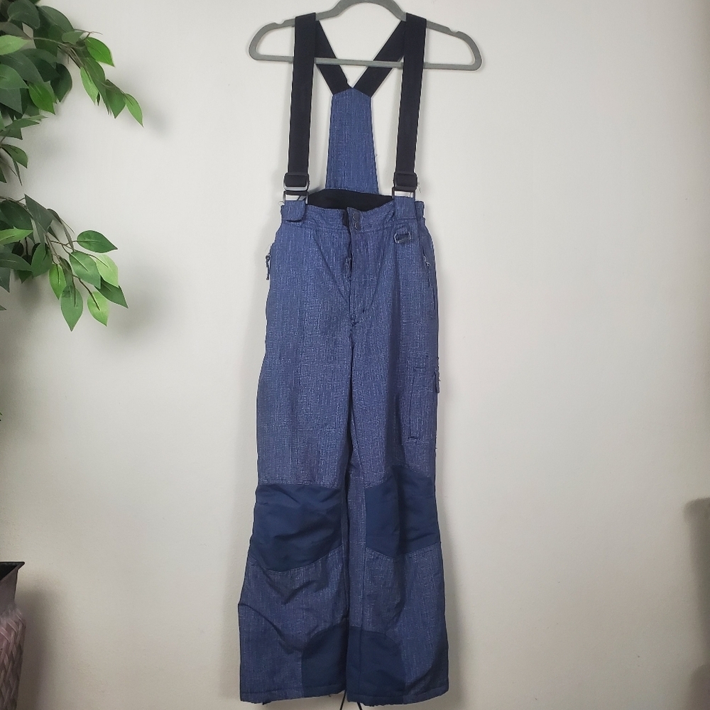 32 Degrees Weatherproof Kids Blue Bib Overalls Skiwear Large 14 16